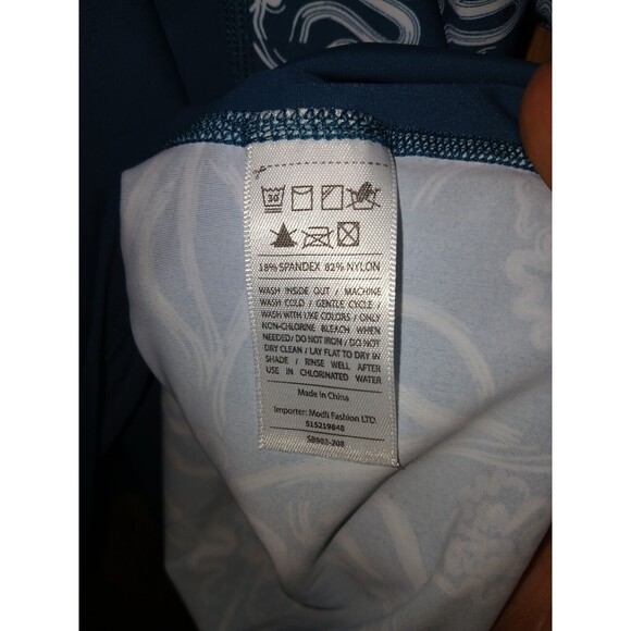 Modli Blouse Turquoise Floral Print 3/4 Sleeves Women's Plus Size 6X Stretch - Picture 9 of 12